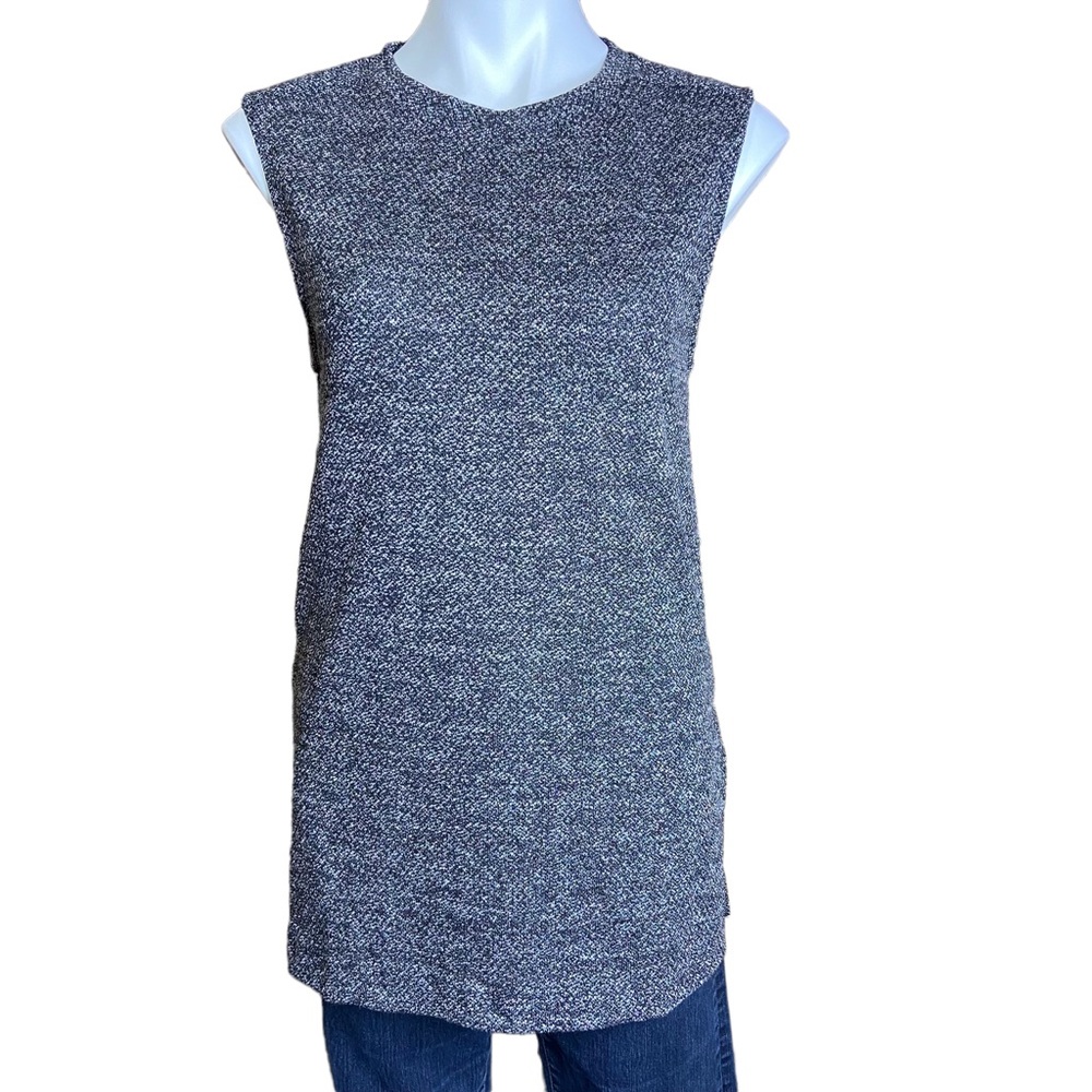 BANANA REPUBLIC Sleeveless Knit TopSide Slits Black Gray Size Small